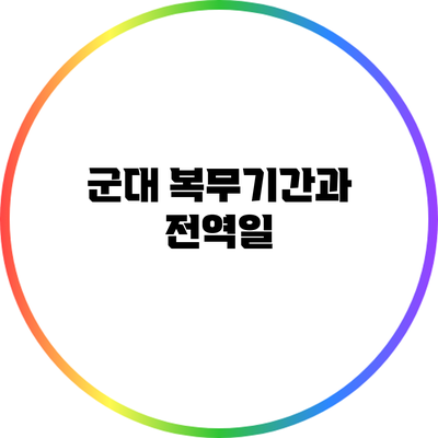 군대 복무기간과 전역일