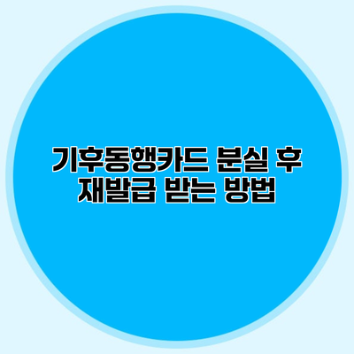 기후동행카드 분실 후 재발급 받는 방법