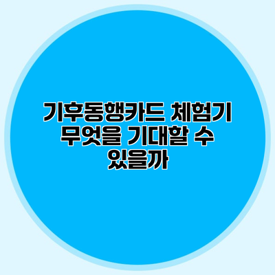 기후동행카드 체험기 무엇을 기대할 수 있을까?