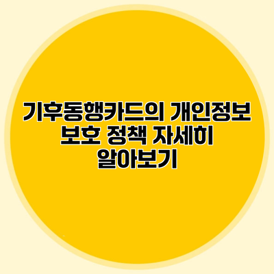 기후동행카드의 개인정보 보호 정책 자세히 알아보기
