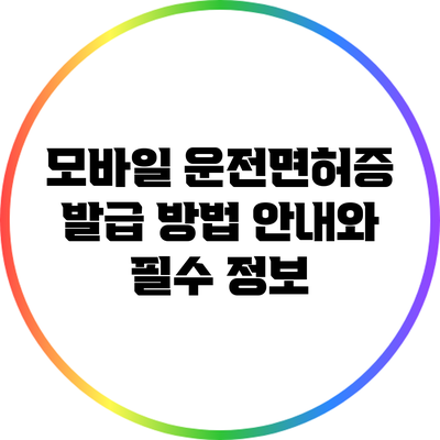 모바일 운전면허증 발급 방법 안내와 필수 정보