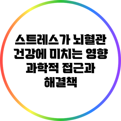 스트레스가 뇌혈관 건강에 미치는 영향: 과학적 접근과 해결책