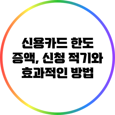신용카드 한도 증액, 신청 적기와 효과적인 방법