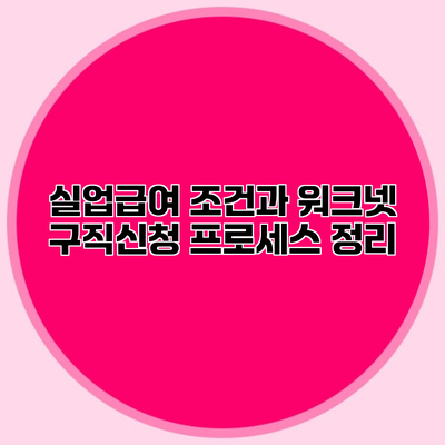 실업급여 조건과 워크넷 구직신청 프로세스 정리