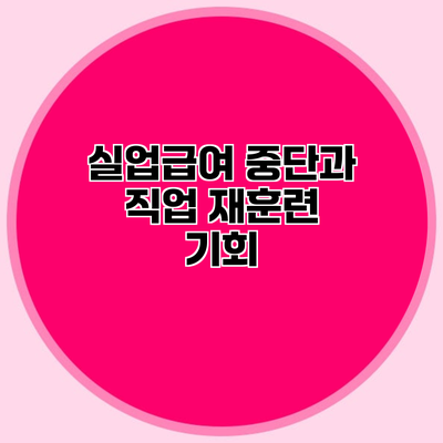 실업급여 중단과 직업 재훈련 기회