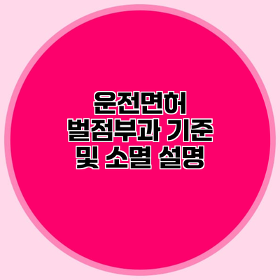 운전면허 벌점부과 기준 및 소멸 설명