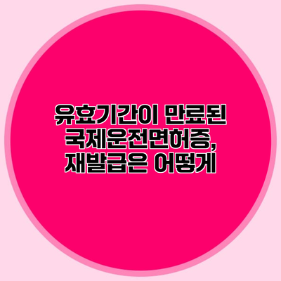 유효기간이 만료된 국제운전면허증, 재발급은 어떻게?
