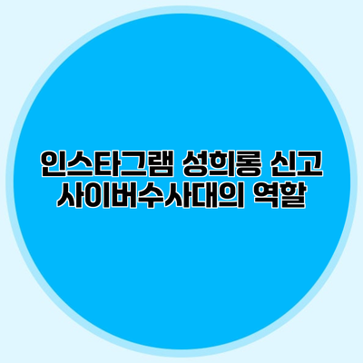 인스타그램 성희롱 신고 사이버수사대의 역할