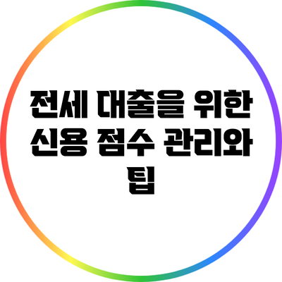 전세 대출을 위한 신용 점수 관리와 팁