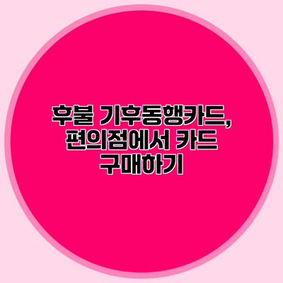 후불 기후동행카드, 편의점에서 카드 구매하기