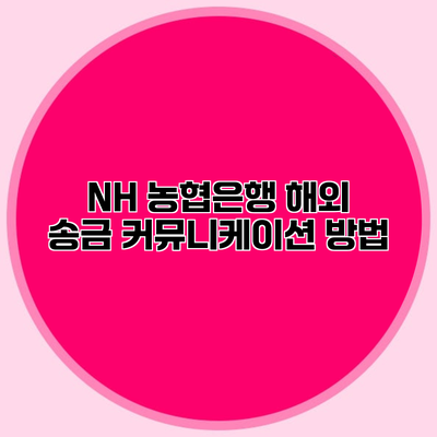 NH 농협은행 해외 송금 커뮤니케이션 방법