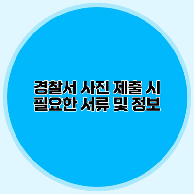 경찰서 사진 제출 시 필요한 서류 및 정보