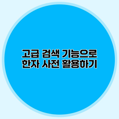 고급 검색 기능으로 한자 사전 활용하기