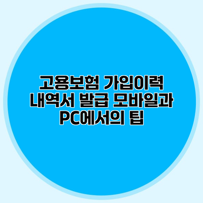 고용보험 가입이력 내역서 발급 모바일과 PC에서의 팁