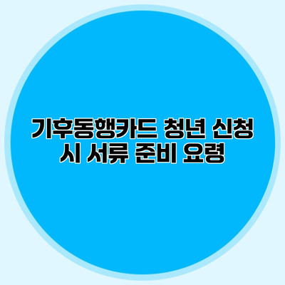 기후동행카드 청년 신청 시 서류 준비 요령