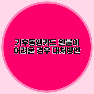 기후동행카드 환불이 어려운 경우 대처방안