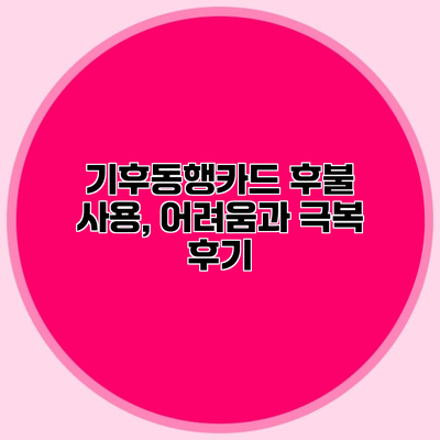 기후동행카드 후불 사용, 어려움과 극복 후기