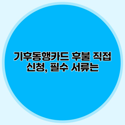 기후동행카드 후불 직접 신청, 필수 서류는?