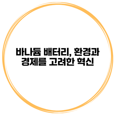 바나듐 배터리, 환경과 경제를 고려한 혁신