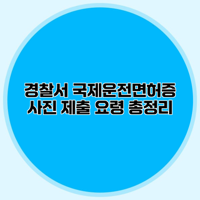 경찰서 국제운전면허증 사진 제출 요령 총정리