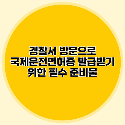 경찰서 방문으로 국제운전면허증 발급받기 위한 필수 준비물