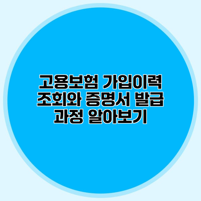 고용보험 가입이력 조회와 증명서 발급 과정 알아보기