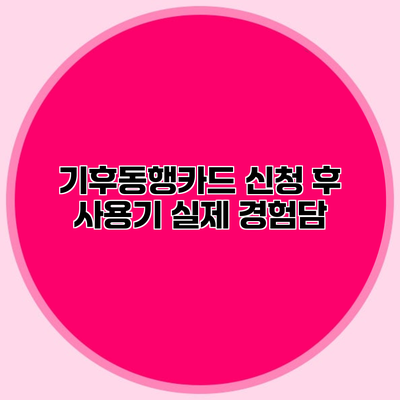 기후동행카드 신청 후 사용기 실제 경험담