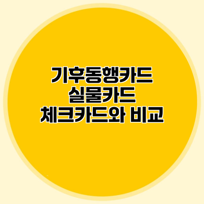 기후동행카드 실물카드 체크카드와 비교