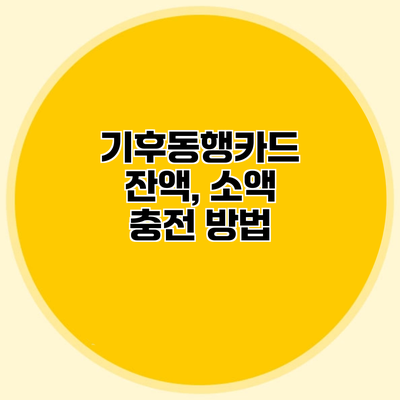 기후동행카드 잔액, 소액 충전 방법