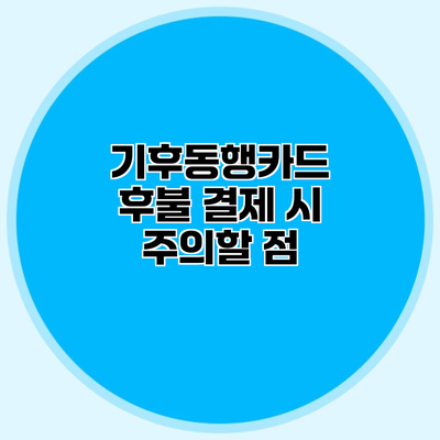 기후동행카드 후불 결제 시 주의할 점