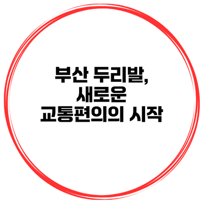 부산 두리발, 새로운 교통편의의 시작
