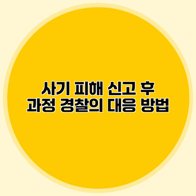 사기 피해 신고 후 과정 경찰의 대응 방법
