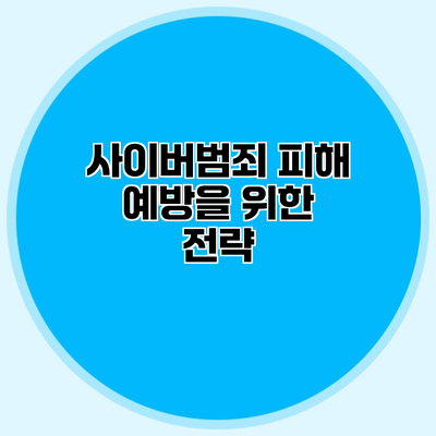 사이버범죄 피해 예방을 위한 전략