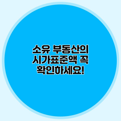 소유 부동산의 시가표준액 꼭 확인하세요!