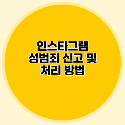 인스타그램 성범죄 신고 및 처리 방법