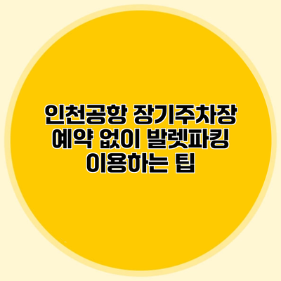 인천공항 장기주차장 예약 없이 발렛파킹 이용하는 팁