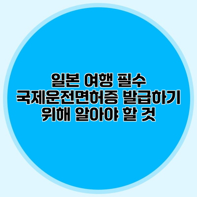 일본 여행 필수 국제운전면허증 발급하기 위해 알아야 할 것