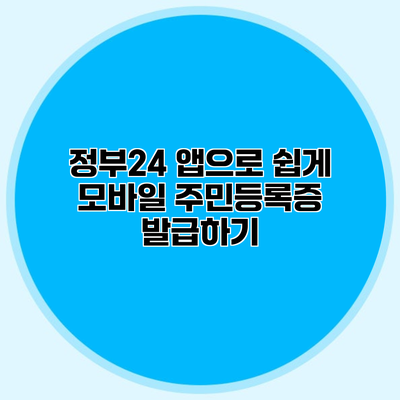 정부24 앱으로 쉽게 모바일 주민등록증 발급하기