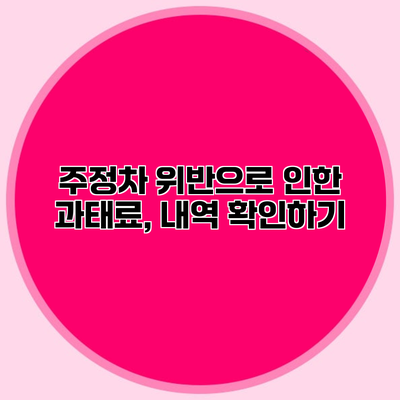 주정차 위반으로 인한 과태료, 내역 확인하기