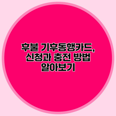 후불 기후동행카드, 신청과 충전 방법 알아보기